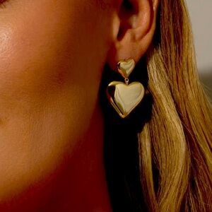 NEW Uncommon James Gold Love Language Statement Heart Earrings
